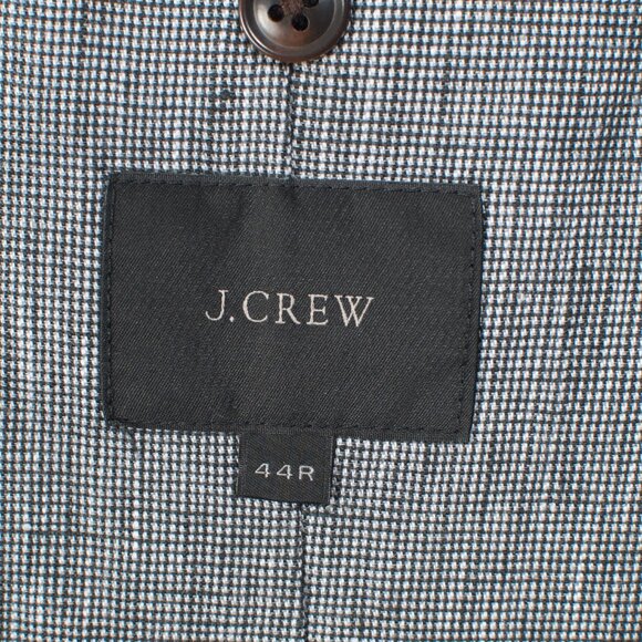 J. Crew Men's Sport Coat 44R Gray Grid Check Irish Linen - Picture 5 of 8